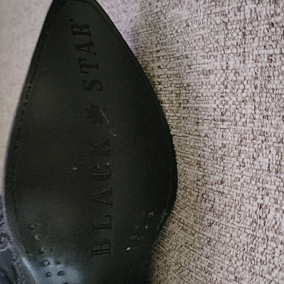 BLACK STAR  SZ 7 NEW WITHOUT BOX GENUINE LEATHER - Picture 4 of 10